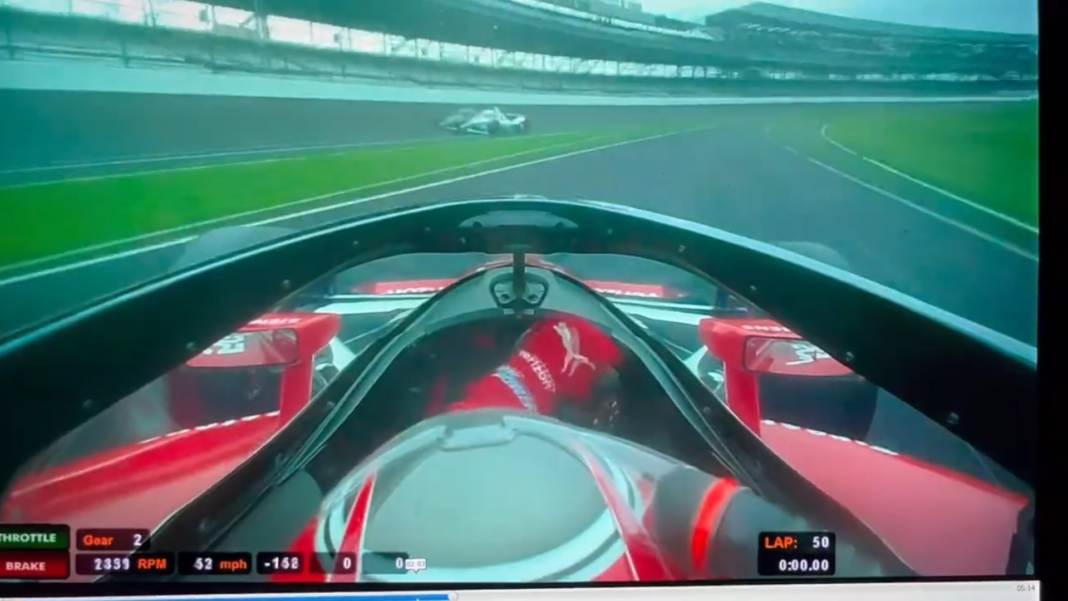 Will Power fedélzeti kamerás felvétele az Indy 500 szerdai tesztnapjáról