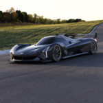 Cadillac Project GTP Hypercar front left three-quarter on track