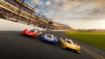 Three Cadillac V-LMDh Race Cars on Track, Daytona