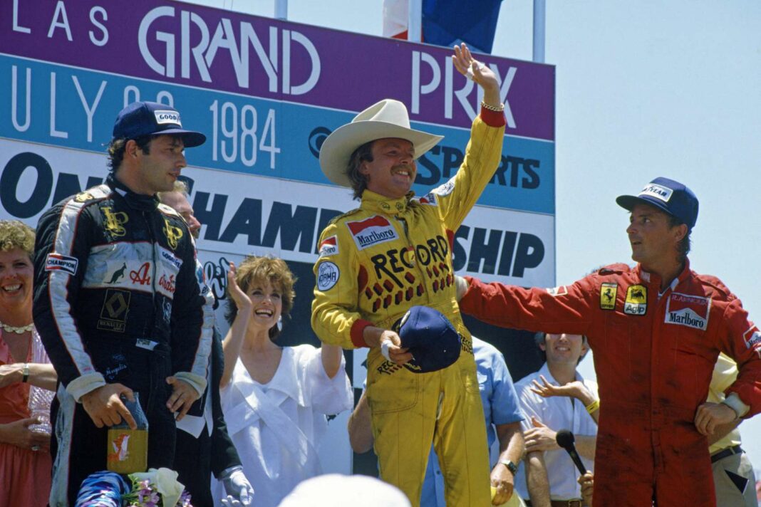 F1 1984 Dallas Keke Rosberg Elio de Angelis René Arnoux