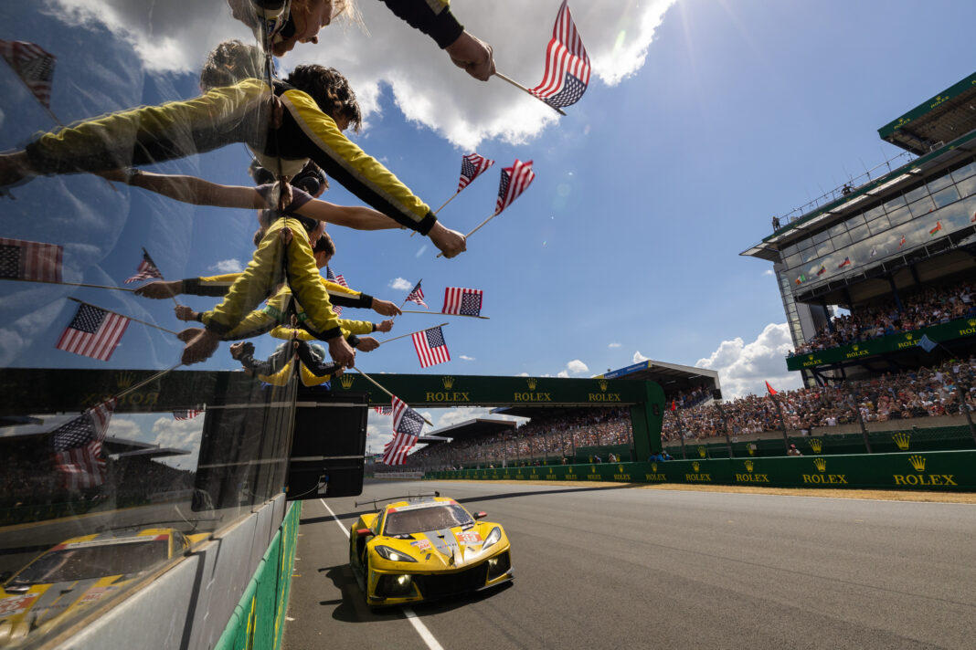 Corvette Racing; FIA World Endurance Championship; 24 Hours of Le Mans in Le Mans, France; June 10-11, 2023; Corvette C8.R No. 33 driven by Nicky Catsburg, Ben Keating, and Nicolas Varrone