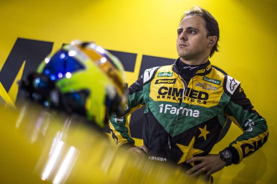 Felipe Massa gets ready for the practice for the Round 6 of the Brazilian Stock Car Series in Goiania, Brazil on August 04, 2018